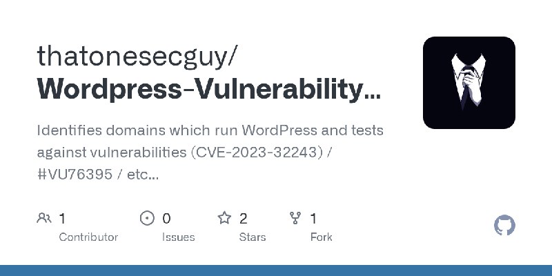 GitHub - thatonesecguy/Wordpress-Vulnerability-Identification-Scripts: Identifies domains which run WordPress and tests against…