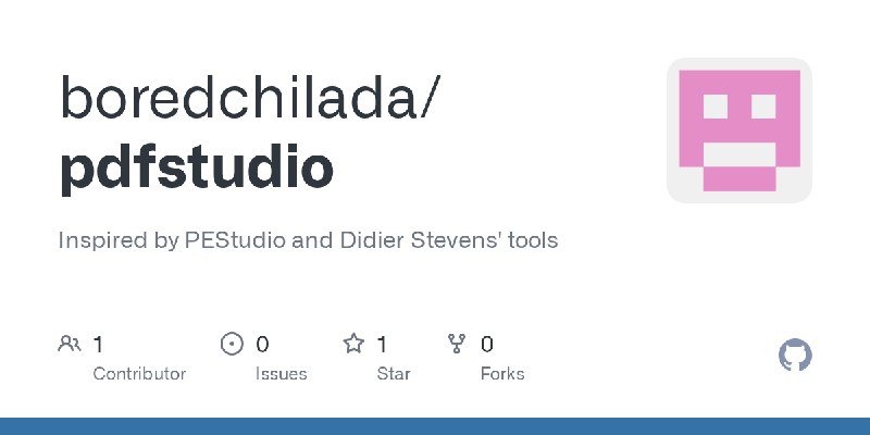 GitHub - boredchilada/pdfstudio: Inspired by PEStudio and Didier Stevens' tools