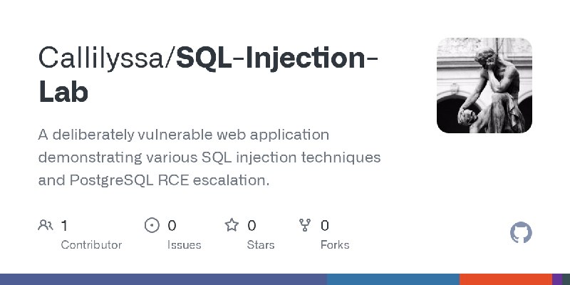 GitHub - Callilyssa/SQL-Injection-Lab: A deliberately vulnerable web application demonstrating various SQL injection techniques…