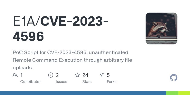 GitHub - E1A/CVE-2023-4596: PoC Script for CVE-2023-4596, unauthenticated Remote Command Execution through arbitrary file uploads.