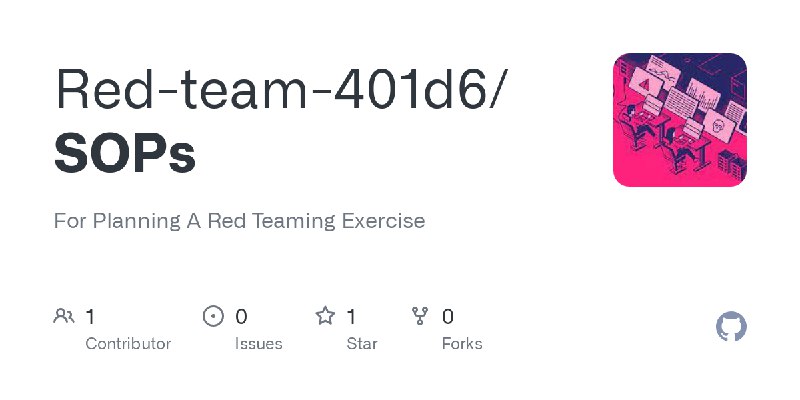 GitHub - Red-team-401d6/SOPs: For Planning A Red Teaming Exercise