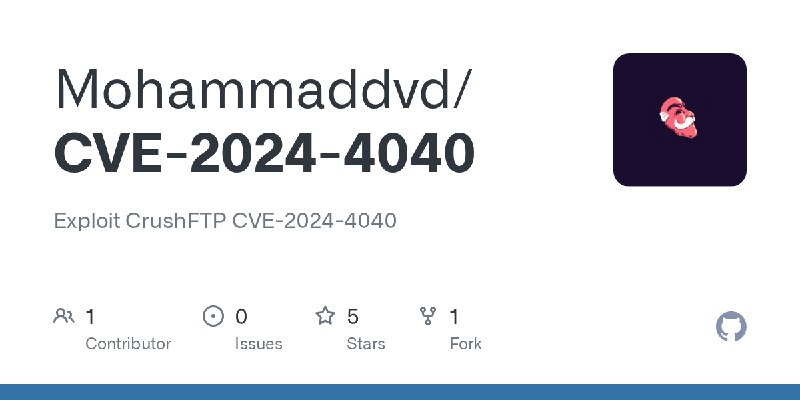 GitHub - Mohammaddvd/CVE-2024-4040: Exploit CrushFTP CVE-2024-4040