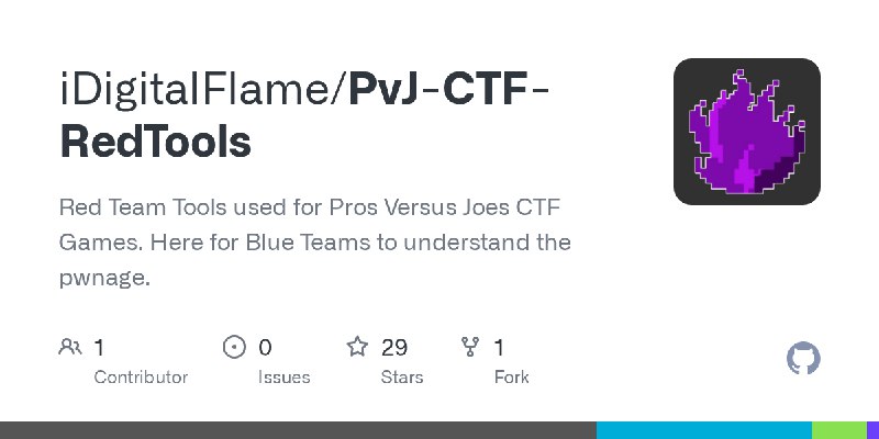 GitHub - iDigitalFlame/PvJ-CTF-RedTools: Red Team Tools used for Pros Versus Joes CTF Games. Here for Blue Teams to understand…
