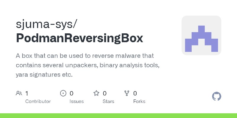 GitHub - sjuma-sys/PodmanReversingBox: A box that can be used to reverse malware that contains several unpackers, binary analysis…