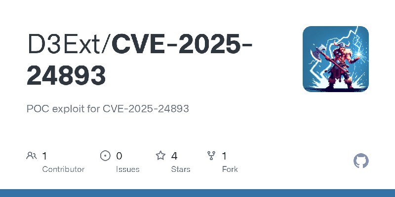 GitHub - D3Ext/CVE-2025-24893: POC exploit for CVE-2025-24893