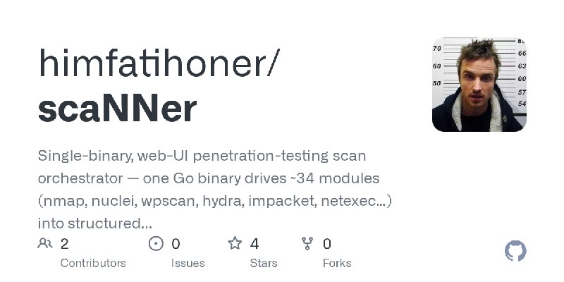GitHub - himfatihoner/scaNNer: Single-binary, web-UI penetration-testing scan orchestrator — one Go binary drives ~34 modules (nmap…