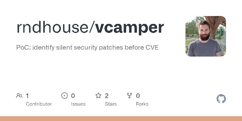 GitHub - rndhouse/vcamper: PoC: identify silent security patches before CVE