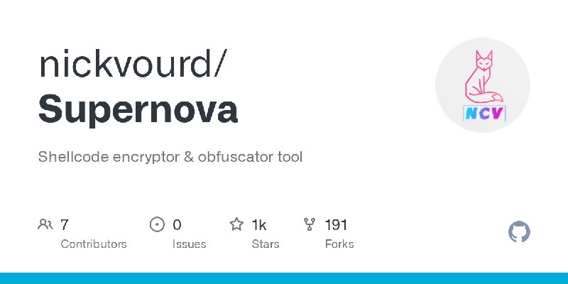 GitHub - nickvourd/Supernova: Shellcode encryptor & obfuscator tool
