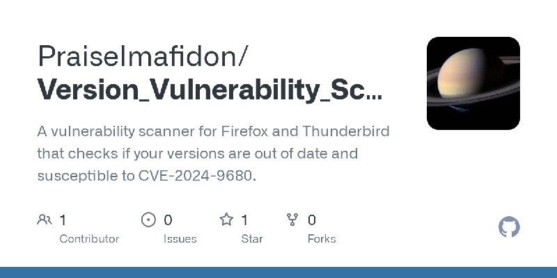 GitHub - PraiseImafidon/Version_Vulnerability_Scanner: A vulnerability scanner for Firefox and Thunderbird that checks if your…