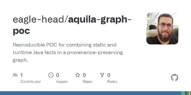 GitHub - eagle-head/aquila-graph-poc: Reproducible POC for combining static and runtime Java facts in a provenance-preserving graph.
