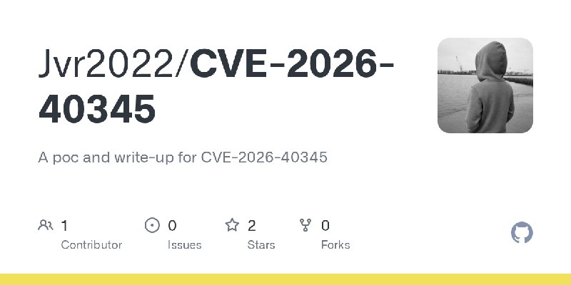 GitHub - Jvr2022/CVE-2026-40345: A poc and write-up for CVE-2026-40345