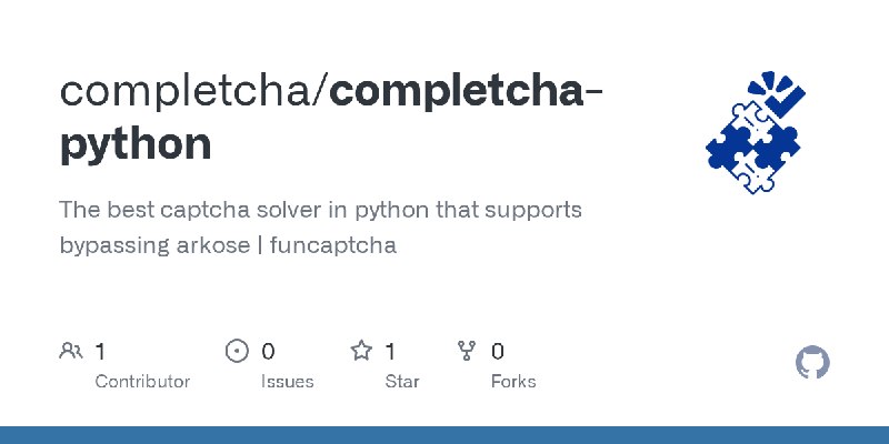 GitHub - completcha/completcha-python: The best captcha solver in python that supports bypassing arkose | funcaptcha
