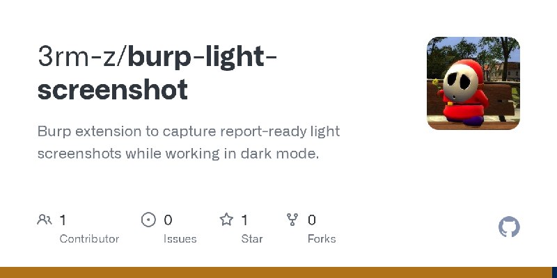 GitHub - 3rm-z/burp-light-screenshot: Burp extension to capture report-ready light screenshots while working in dark mode.