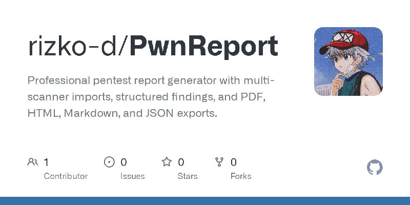 GitHub - rizko-d/PwnReport: Professional pentest report generator with multi-scanner imports, structured findings, and PDF, HTML…