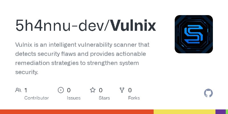 GitHub - 5h4nnu-dev/Vulnix: Vulnix is an intelligent vulnerability scanner that detects security flaws and provides actionable…