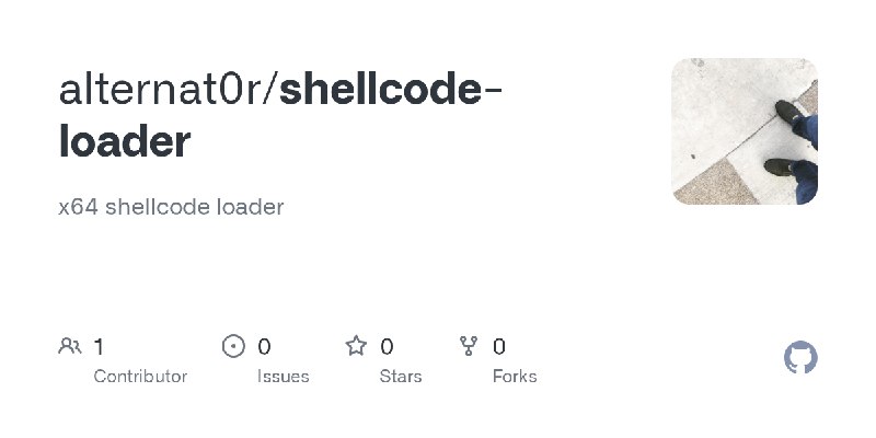 GitHub - alternat0r/shellcode-loader: x64 shellcode loader