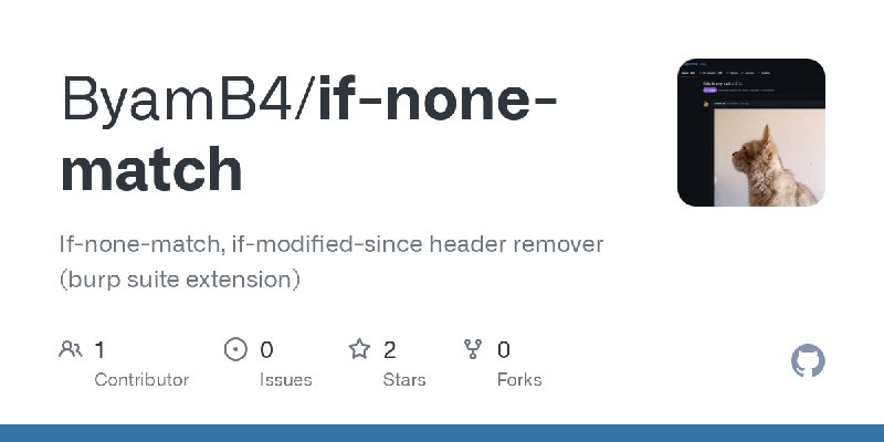 GitHub - ByamB4/if-none-match: If-none-match, if-modified-since header remover (burp suite extension)