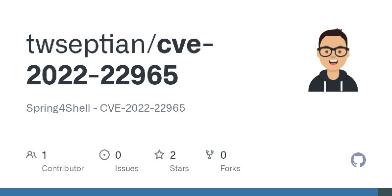 GitHub - twseptian/cve-2022-22965: Spring4Shell - CVE-2022-22965