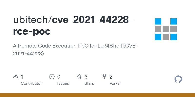 GitHub - ubitech/cve-2021-44228-rce-poc: A Remote Code Execution PoC for Log4Shell (CVE-2021-44228)