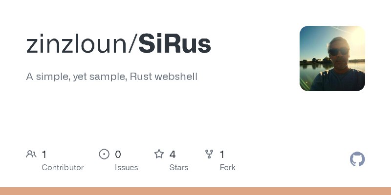 GitHub - zinzloun/SiRus: A simple, yet sample, Rust webshell