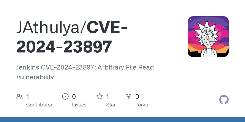 GitHub - JAthulya/CVE-2024-23897: Jenkins CVE-2024-23897: Arbitrary File Read Vulnerability