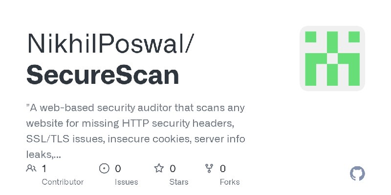 GitHub - NikhilPoswal/SecureScan: 