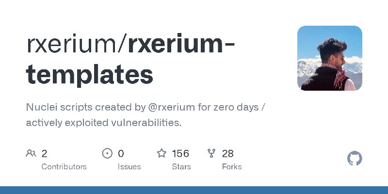 GitHub - rxerium/rxerium-templates: Nuclei scripts created by @rxerium for zero days / actively exploited vulnerabilities.