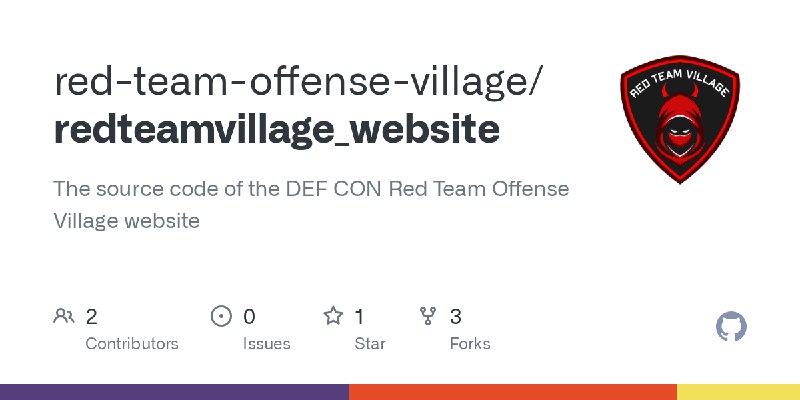 GitHub - red-team-offense-village/redteamvillage_website: The source code of the DEF CON Red Team Offense Village website